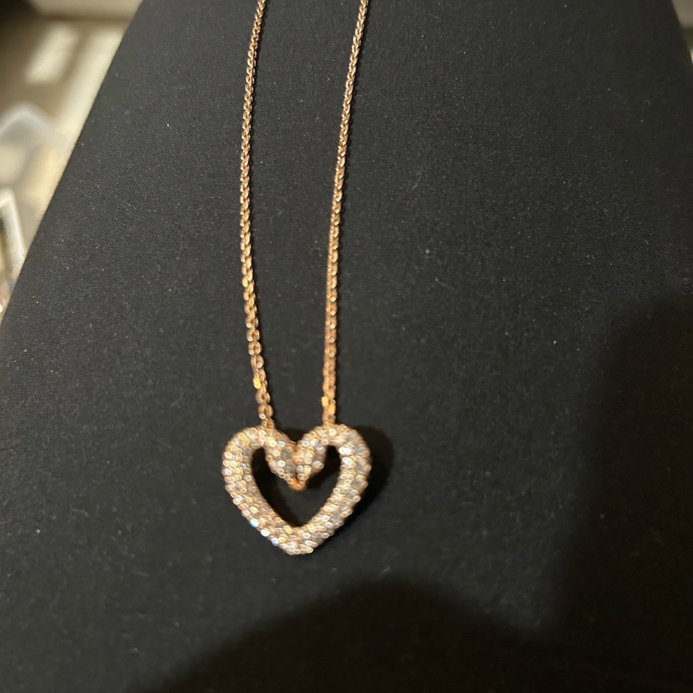 Swarovski Gold Heart Necklace with Crystals UNA collection